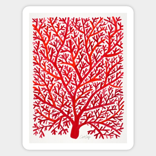 fan coral red Sticker by CatCoq